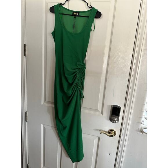 NWT Alexia Admor Green Danika Ruched Side Slit Bodycon Day Dress Size Small - Picture 4 of 8